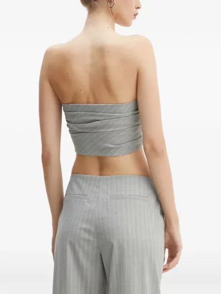 Top Moschino Jeans w paski z nadrukiem szary