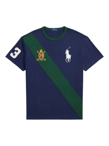 Ριγέ polo Polo Ralph Lauren με κουκούλα με αυτόγραφο λευκό
