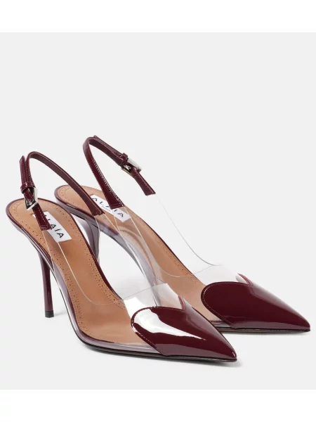Pantofi cu toc Alaïa din piele slingback roșu