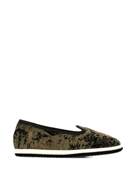 Pantofi loafer The Erose cu broderie verde