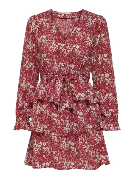 ONLY Rochie Alma roșu negru / galben alb