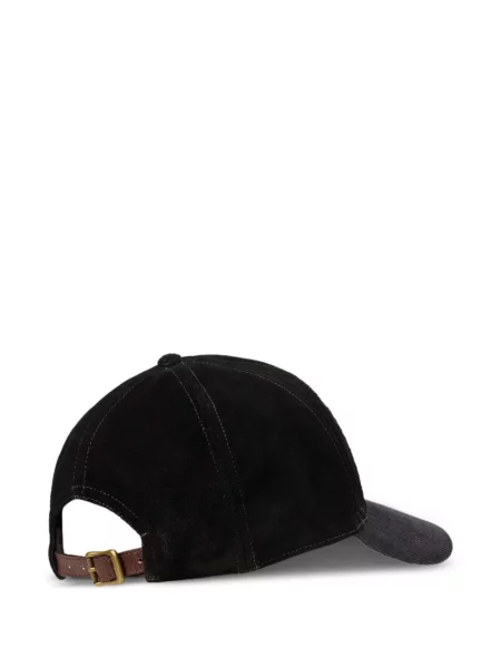Șapcă Ralph Lauren Rrl din piele de căprioară negru