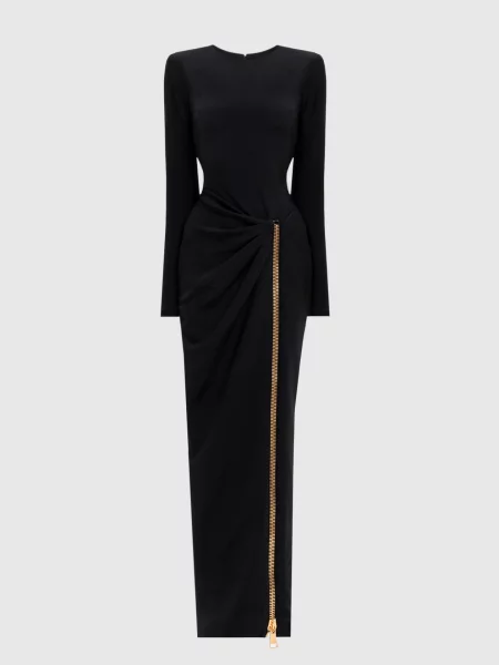 Макси платье Balmain черное