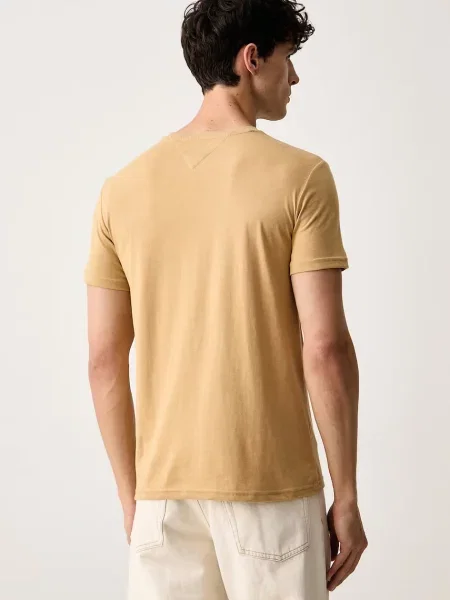 Tommy Jeans T-shirt z bawełną beżowa