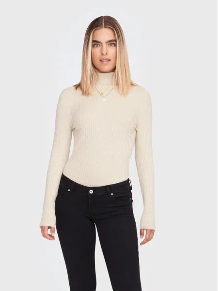 ONLY Bluză cu gât Karol bej