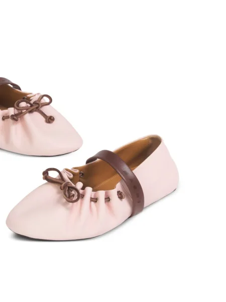 Balerini Marni din piele roz