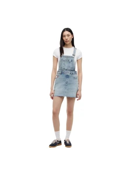 Kombinezon jeansowy Tommy Jeans niebieski