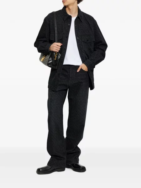 Cămașă de blugi Balmain cu imagine negru