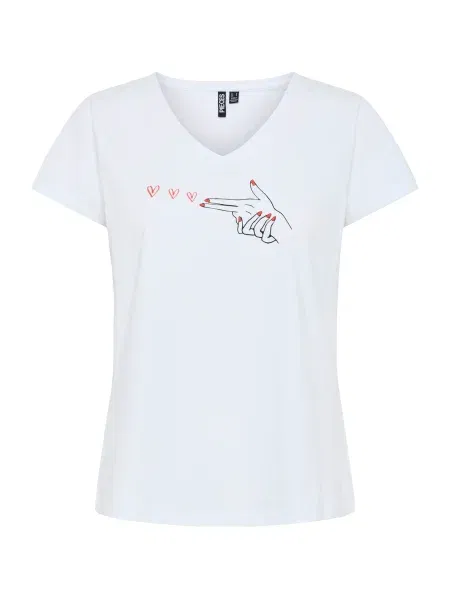 PIECES Tricou PCSERIMA roşu închis / negru alb