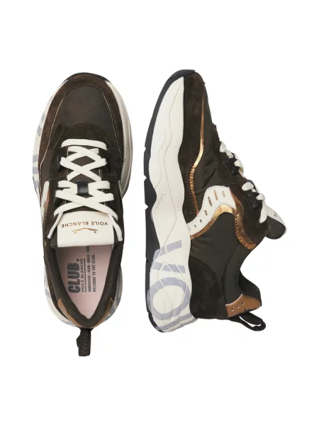 Sneakersy Voile Blanche skórzane brązowe