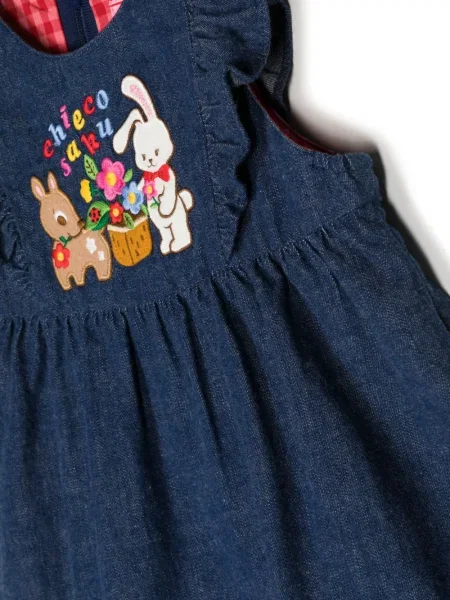 Sukienka jeansowa dziecięca Miki House Chieco Saku niebieska