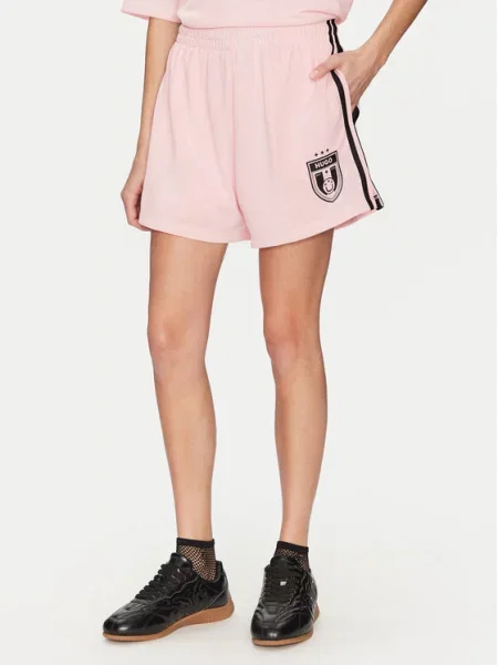 Kratke hlače iz tkanine HUGO roza