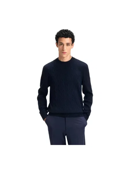 Sweter Boss wełniany niebieski