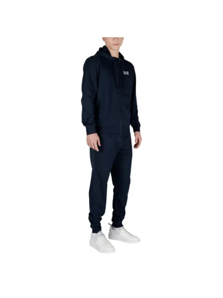 Komplet dresowy Ea7 Emporio Armani z kapturem niebieski