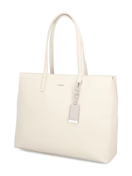 Calvin Klein CK MUST SHOPPER MD_PU/NUBUCK bílá