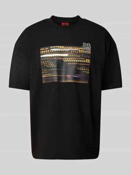 T-shirt z nadrukiem z motywem model ‘Daveley’ Hugo czarna
