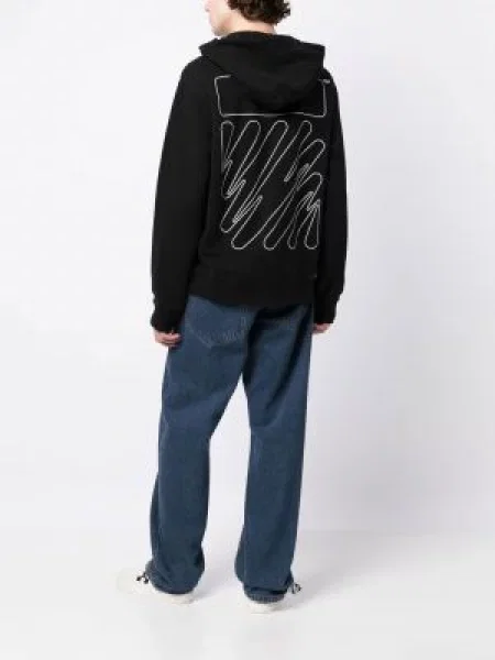 Raštuotas džemperis su gobtuvu Off-white