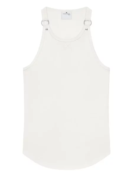 Риза Courreges без ръкави с катарама бяло