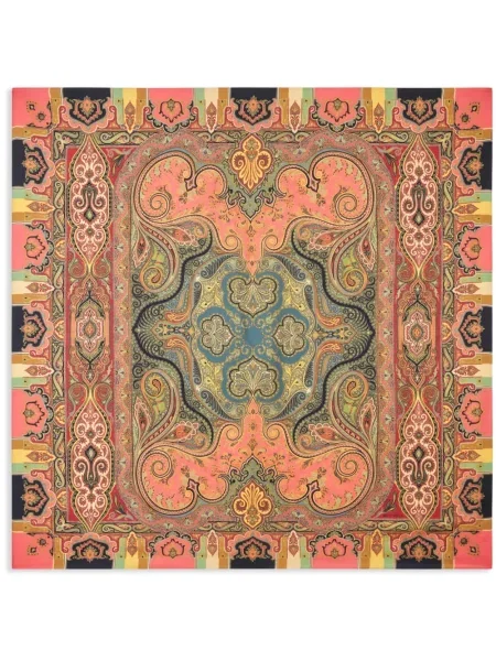 Fular Etro cu imagine cu model paisley roz