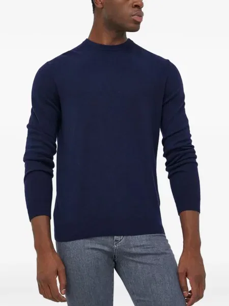 Lung tricou Benetton cu decolteu rotund albastru