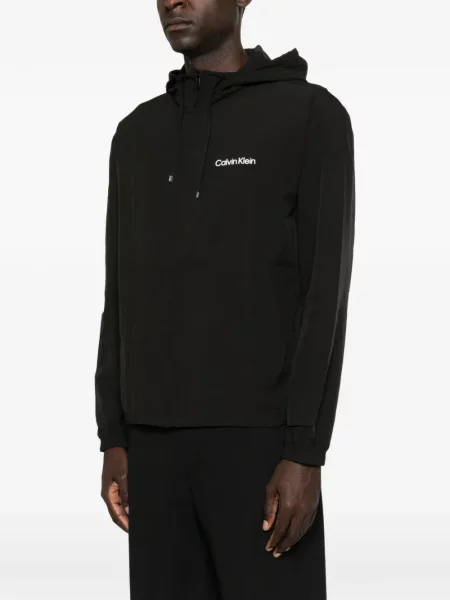 Geacă Calvin Klein cu glugă negru