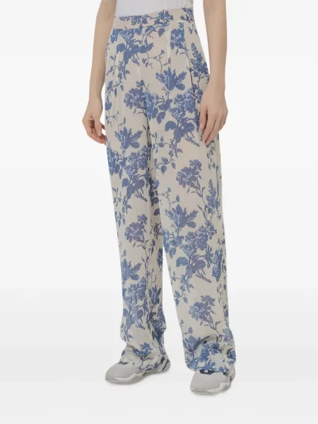 Pantaloni Semicouture cu model floral cu imagine albastru