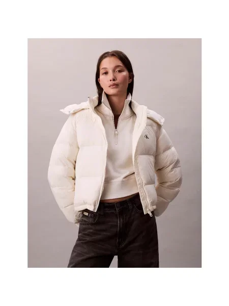 Geacă de blugi Calvin Klein Jeans alb