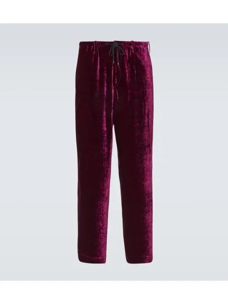 Pantaloni de trening Dries Van Noten de catifea violet