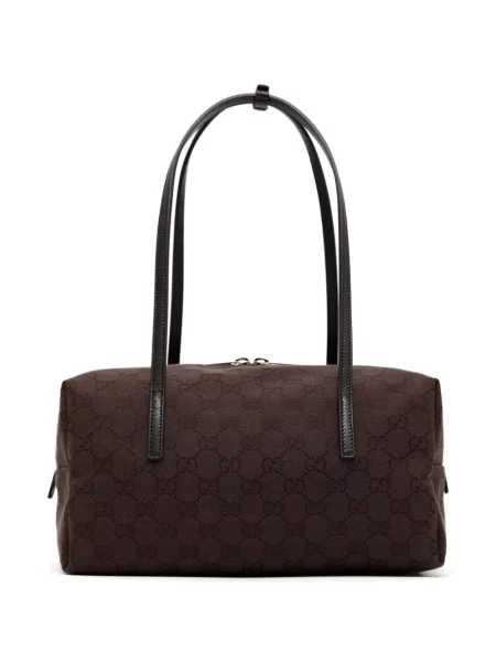 Geantă shopper Gucci din canvas maro