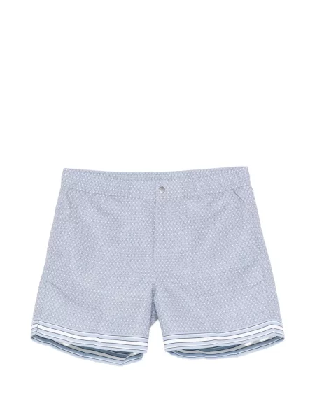Slip de baie Ché cu imagine cu imprimeu geometric albastru