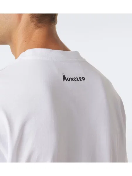 Raštuotas džersis marškinėliai Moncler balta