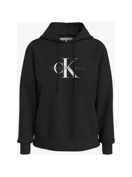 Bluza z kapturem Calvin Klein Jeans Archival Monologue w kolorze głębokiej czerni i bieli XS czarne