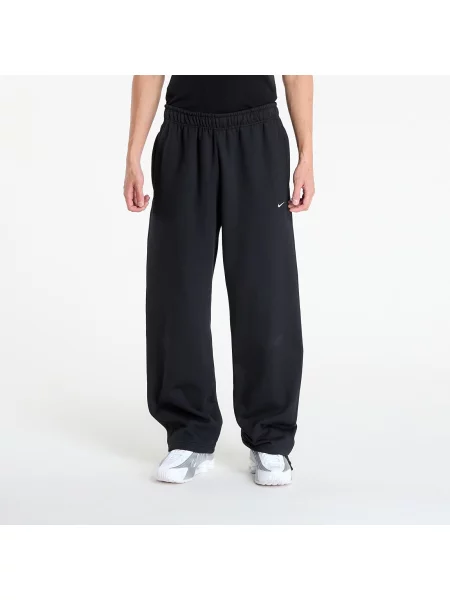 Pantaloni de trening Nike Solo Swoosh Fleece Open-Hem Pants Black/ Black/ White S alb