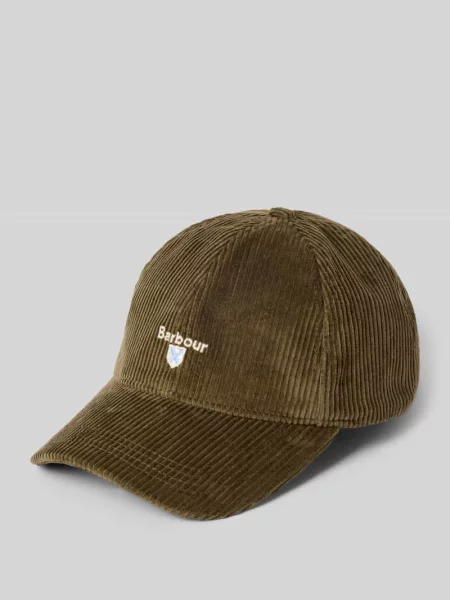 Czapka z daszkiem z czystej bawełny Barbour oliwkowa