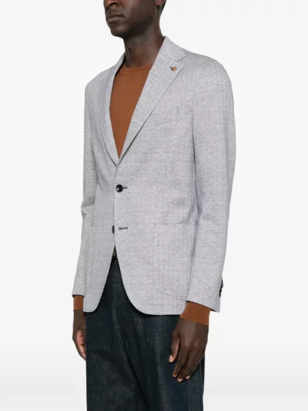 Geacă Sartoria Latorre cu model herringbone albastru