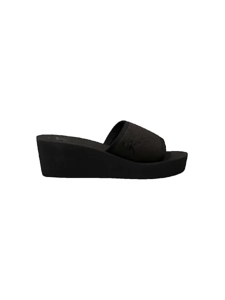 Calvin Klein Jeans Šľapky Beach Wedge Slide Canvas čierna