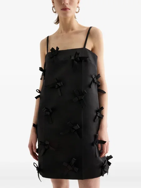 Rochie mini Jil Sander cu funde de costum negru