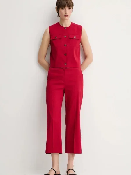 Лляний жилет Theory однобортний червоний