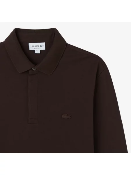Lacoste Elastyczna Koszulka Polo Paris Regular Fit I Piqué brązowa