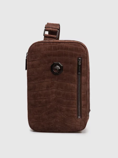 Кожаная сумка Stefano Ricci коричневая