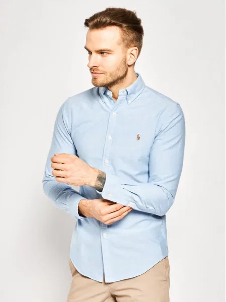 Klasikiniai marškiniai Polo Ralph Lauren ruoželis mėlyna