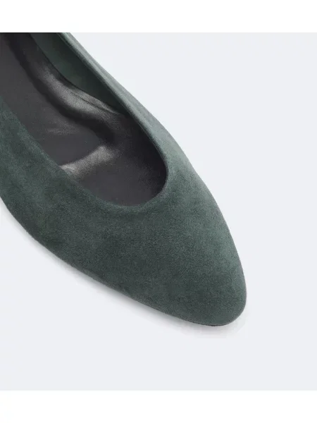 Balerini Aeyde din piele de căprioară verde