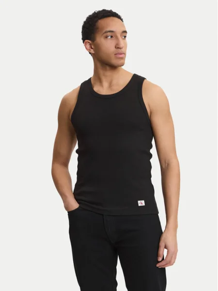 Polo Calvin Klein Jeans din material terry negru