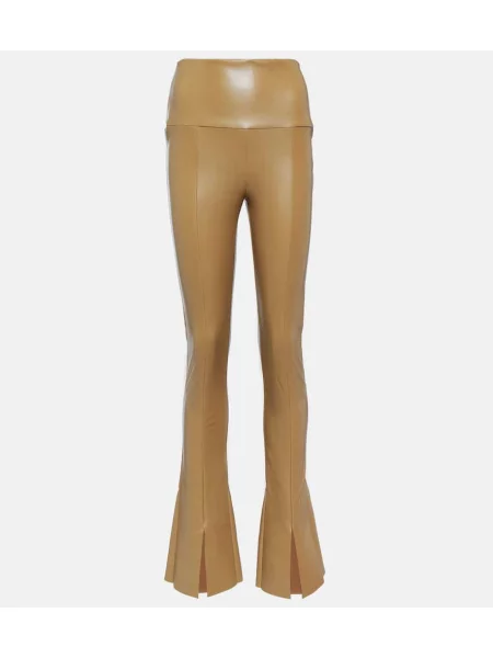 Leggings Norma Kamali din piele bej