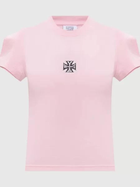 Топ з принтом логотипа Vetements рожевий