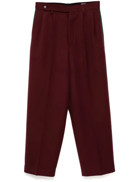 Keprové pletené kalhoty Bode fialové