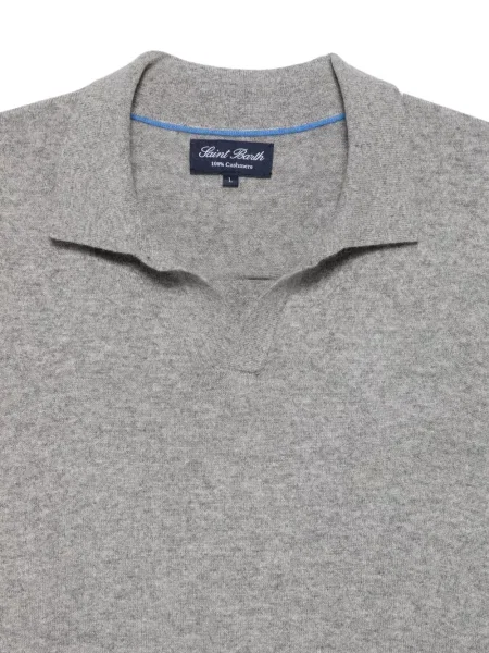 Gulerat tricou polo Mc2 Saint Barth din cașmir gri