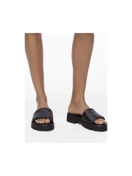 Klapki Marc Jacobs wsuwane z logo czarne