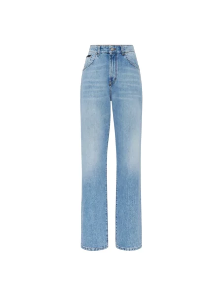 Jeansy straight leg Philipp Plein niebieskie