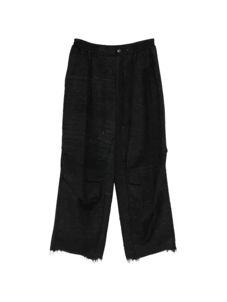 Pantaloni Devoa de lână cu cordon negru